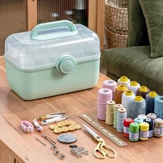 3단 투명멀티함 소품보관함 다용도박스 상자 정리함 900+7298gc, 투명3단멀티함 핑크