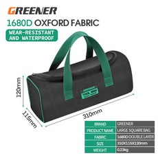 GREENER 휴대용 키트 전기 공구 가방 다기능 핸드헬드 보관 목공 두꺼운 옥스포드 가방 스크루드라이버, big double