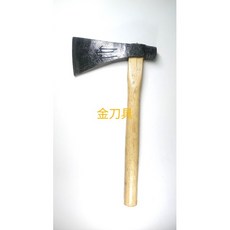 金刀具 #K08 鐵店出品綠竹筍斷竹頭斧頭 多功能破柴伐木開山農用戶外園藝工具, 1個, 斧頭+36cm木柄, 斧頭+36cm木柄