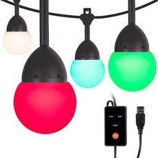 Enbrighten USB 전원 카페 스트링 조명 7.3m(24피트) 24 LED 색상 변경 실내 또는 실외 캠핑 테일게이트 기숙사 원형 전구 48372 14, Enbrighten USB 전원 카페 스트링 조명, 7
