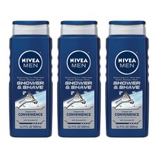 니베아 남성용 샤워 & 면도 3-in-1 바디 워시, 500ml, 3개