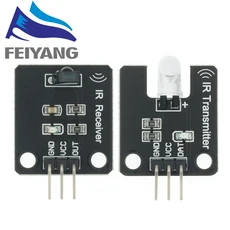 IR 적외선 송신기 모듈 IR 디지털 적외선 리시버 센서 모듈 Arduino 전자 빌딩 블록용 38khz 1 세트로트, 02 Transmit and Receive