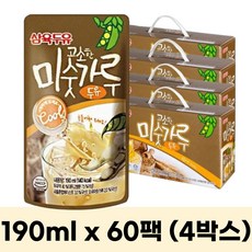 삼육두유 고소한 미숫가루 두유 파우치, 190ml, 60개