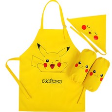 寶可夢 兒童用 防水 皮卡 圍裙 + 袖套 + 頭巾 套組 PP079