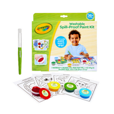 Crayola 可水洗防溢顏料套組：1 支畫筆、4 罐顏料、20 張畫紙, 1.4 OZ (40 g), 1個