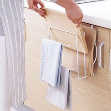 주방 도마 수납 거치대 3단 행거 키친타올 걸이 부착식, 1개, 블랙