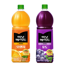 미닛메이드 오렌지주스 + 포도주스 씩(총) 프루티, 12개, 1.5L