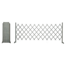 【台灣出貨】防腐實木伸縮柵欄帶腳護欄，庭院陽台寵物圍欄，戶外網格爬藤花架, 水墨灰,帶腳籬笆薄款100*43cm