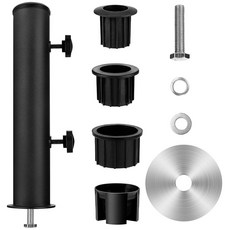 SLIIMU 화강암 우산 스탠드 튜브 실외 외부 스톤 스테인리스 스틸 베이스 헤비 듀티 대리석 깃발 기둥 홀더 테이블 브래킷 DIY 마운트 블랙, A Bla