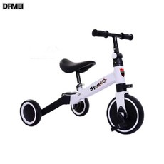 DFMEI 兒童三輪車多功能腳踏平衡車1-3歲寶寶自行車免充氣輕便遛娃神器, 1個, 1cm, 白色:參考詳情