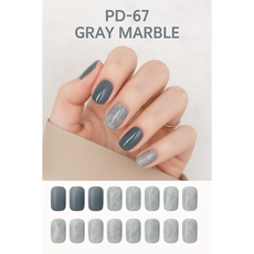 필링업 붙이는 셀프 네일팁 24p 인조손톱, 1개, 그레이마블