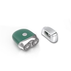 미니 전기 면도기 휴대용 면도기 차량용 여행 금속 전기 휴대용 면도기, 에메랄드 그린, 하나