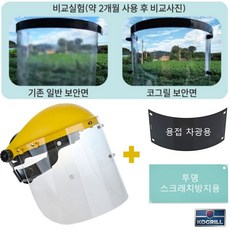 코그릴 보안면 용접면 용접마스크 용접보안면 5번 필름 + 스크래치 방지 투명필름 포함 풀세트 수동 용접용 보안면 안면 안전 보호구 보호대 보호면 안전면 얼굴보호 차광 보안면, 1세트, 코그릴 투명+용접차광 필름포함