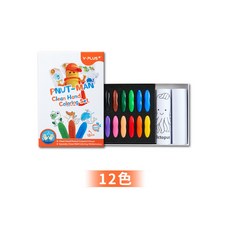 YPLUS 英國正版花生蠟筆壁貼精裝版 - 12色安全無毒水溶性兒童蠟筆, 1個, 【12色】精裝版, 12色