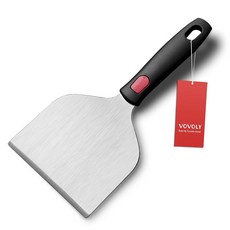 평평한 상판 그릴용 보볼리 다용도 벤치 스크래퍼 주방 도구 빵 및 피자 커터용 반죽 커터 - 스테인리스 스틸 금속 그릴 초퍼, Grill Scraper_Silicon Handle