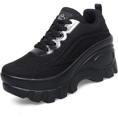 SEHDK 여성용 니트 플랫폼 정형외과 운동화 캐주얼 워킹화 편안한 웨지 작업화 통기성 레이스 업 러그 솔