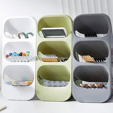 공부방 사무실 책상 데스크 연필 볼펜 수납 스탠드형 오거나이저 MD2026-TRC001, 올리브