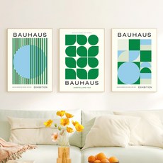 컨티뉴 명화 바우하우스 A 포스터 3p 세트 A3 사이즈 (42cm*27cm) 카페 풍경 벽꾸미기