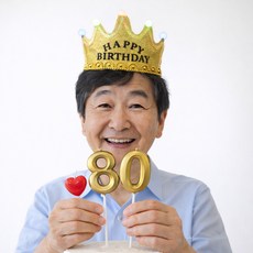 파티굿즈 환갑 칠순 팔순 숫자초 + 왕관세트, 1개, 골드80초세트