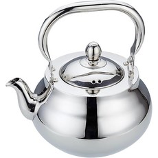 SANQIAHOME 앤티크 1.4L 45온스 스테인리스 스틸 찻주전자 인퓨저 실버 262441, 실버(J)
