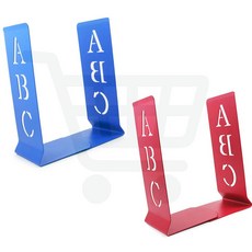 철제 북엔드 L형 2p 책꽂이 북스탠드 책지지대 도서관 독서실 받침대 책상 정리 고정대, 블루