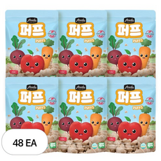 아넬라 유기농 퍼프 쌀과자, 혼합맛(사과/비트/당근), 20g, 48개