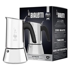 BIALeTTI 拜雷提 Venus Espresso摩卡壺 4杯份, 銀色