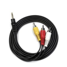 RCA 캠코더 AV 오디오 비디오 케이블 1m(3.3피트) 3.5mm 0.3cm(1/8인치) TRRS to RCA AV 출력 케이블 핸디캠 MPS 태블릿 홈 시어터, RCA 캠코더 AV 오디오 비디오 케이블, 1m(3.3