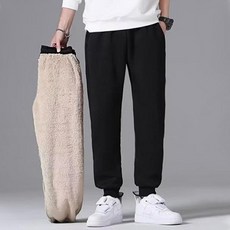 겨울 양모 조거 팬츠 남녀공용 보온성 방한 벨벳팬츠