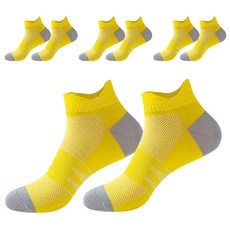 남녀공용 스포츠 쿠션 양말 미끄럼방지 흡습속건 발목삭스 러닝 헬스 4종세트, 1세트, 02 여성 옐로우