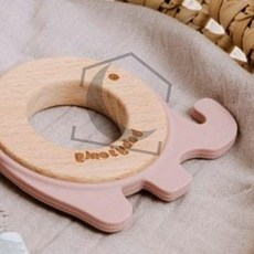 하하샵 코끼리치발기 실리콘우드색, 핑크