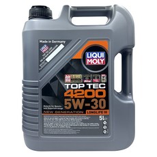 LIQUI MOLY力魔 TOP TEC 4200 5W-30 新世代長效引擎機油 適用汽柴油車 提升引擎性能, 1個, 5L