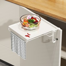 [접이식] 보조 조리대 테이블 (좁은 주방/미니 선반) 공간활용, 1개, 블랙