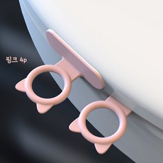 모소가 고양이모양 다용도 변기 커버 손잡이, 핑크4p, 1세트