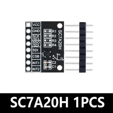 1~10PCS EGBO SC7A20H 고정밀 3축 중력 가속도 틸트 각도 센서 모듈 IICSPI 전송, 02 SC7A20H 1PCS
