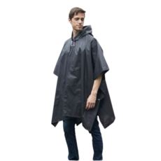 박스비 남녀공용 아웃도어 방수 우비, 블랙