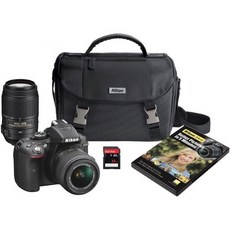 니콘 DSLR Wi-Fi 및 GPS 본체만 내장된 D5300 24.2MP CMOS 디지털 SLR 카메라 블랙, Black, w/ 18-55mm + 55-300mm, Base