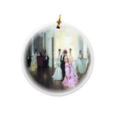 Rikki Knight James Tissot Art Too SoON 온 디자인 라운드 도자기 양면 크리스마스 장식품 282462