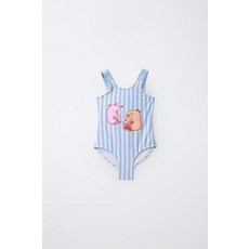 ZARA 6-14세/ 줄무늬 카피바라 CAPYFUN © 스윔수트 - 블루