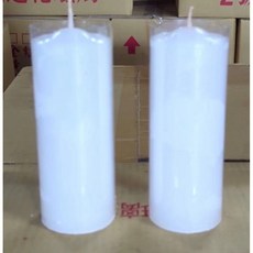 石蠟節慶蠟燭 適用於教會天主教基督教待降節聖誕節復活節, 1個, 1斤傳統白色蠟燭1對（600公克）