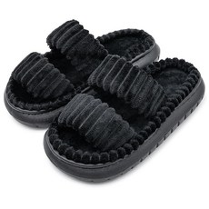 ISZPLUSH 코듀로이 여성용 슬리퍼 - 클라우드 컴포트 메모리 폼 하우스 슈즈 아치 서포트 미끄럼 방지 EVA 밑창 침실 병원 간호용 실내 실외 베개 슬리퍼 P-블