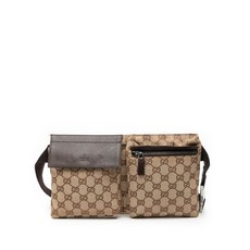 구찌 중고 2000-2015 GG 캔버스 더블 포켓 벨트 백