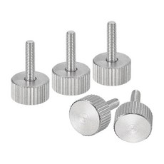 uxcell M3x12mm 너클 엄지 나사 5pcs 304 스테인리스 스틸 플랫 헤드 풀 스레드 볼트 그립 노브 패스너