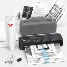 Yinker 휴대용 스마트 A4 프린터 휴대폰 앱의 블루투스 잉크리스 열 + 5 롤 용지 및 글자 크기 8.5인치 x 11인치 지원