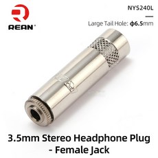 NEUTRIKs REAN 잭 스테레오 헤드폰 플러그 3.5mm 18 인치 남성 여성 쌍 녹음 라인 플러그 금도금 3 극 수리 용접 플러그, S240L Stereo 6 5mm