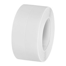 uxcell 방수 씰 코킹 스트립 테이프 자체 접착제 10.5피트 L x 1.5인치 W PVC 씰링 테이프 코킹 테이프 주방 조리대 욕실 화장실 욕조 바닥 벽 모서리 갈색, White