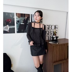 Little SiS. 圓點荷葉背心 外套 蕾絲飄帶 三色可選 #3559