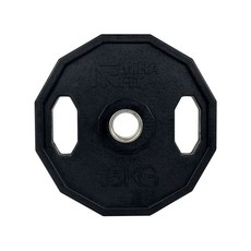 미라핏 바벨 중량 원판 2홀 12각, 1개, 블랙, 15kg