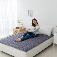 두툼한 토퍼형 한일의료기 탄소매트 전기매트 전기요 EMF인증 토퍼형 전기장판, 슈퍼싱글 ( 110x200 ), 모던그레이