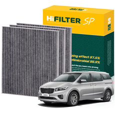 하이필터 기아 자동차 카니발 활성탄 에어컨필터, 3개, 더 뉴 카니발 (YP PE) HI-B002